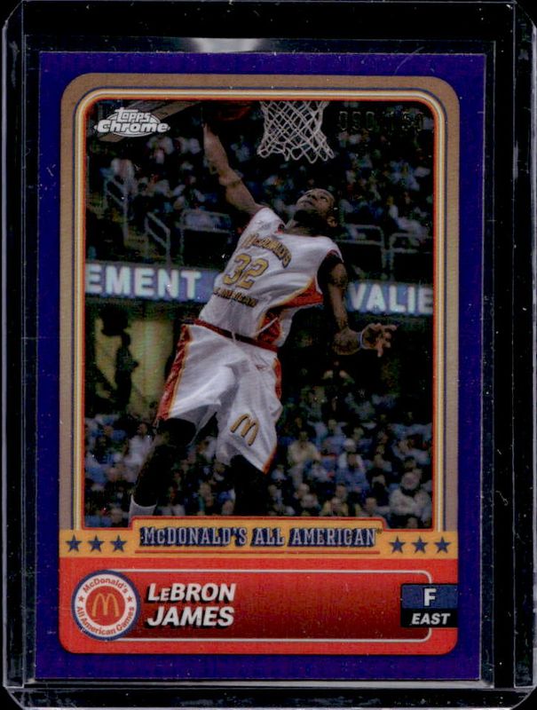LeBron James 2024 Topps Chrome McDonald's All-American #50 Purple Refractor /150 RAW