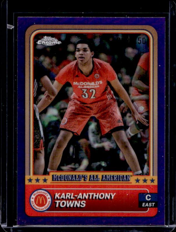 Karl-Anthony Towns 2024 Topps Chrome McDonald's All-American #98 Purple Refractor /150 RAW