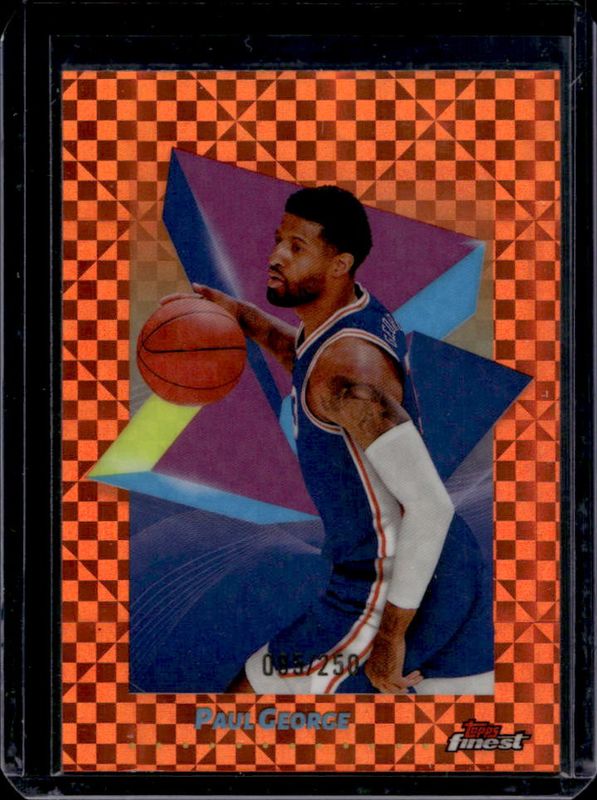 Paul George 2024 Topps Finest #74 Base Common - Orange X-Fractor /250 RAW