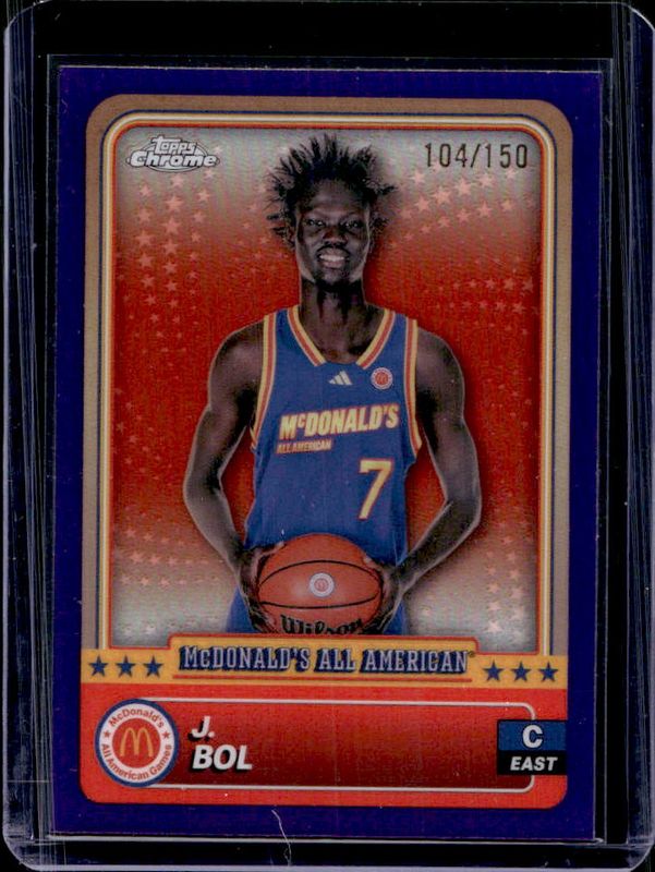 J Bol 2024 Topps Chrome McDonald's All-American #76 Purple Refractor /150 RAW