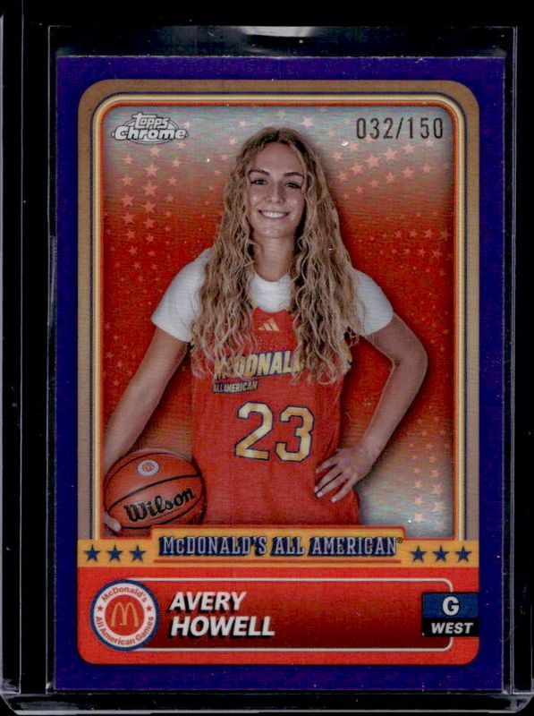 Avery Howell 2024 Topps Chrome McDonald's All-American #67 Purple Refractor /150 RAW