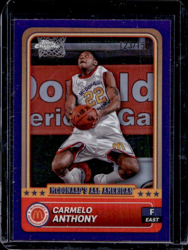 Carmelo Anthony 2024 Topps Chrome McDonald's All-American #43 Purple Refractor /150 RAW