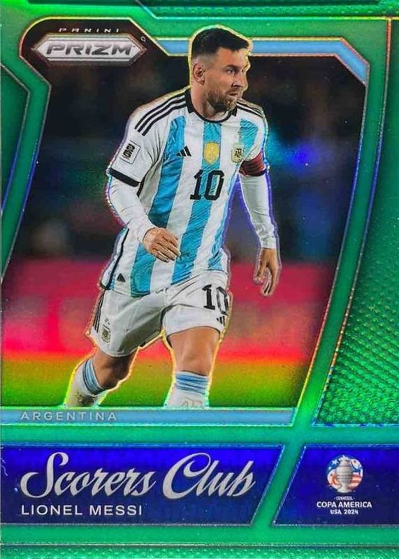 Lionel Messi 2024 Prizm Copa America #1 Scorers Club - Green /5 RAW