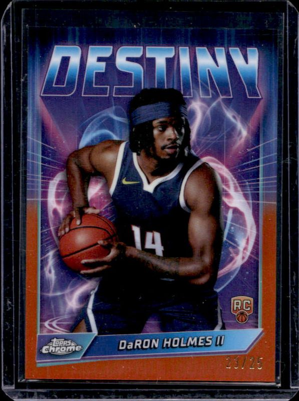 DaRon Holmes II 2024 Topps Chrome #D-15 Destiny - Orange Refractor /25 Rookie RAW