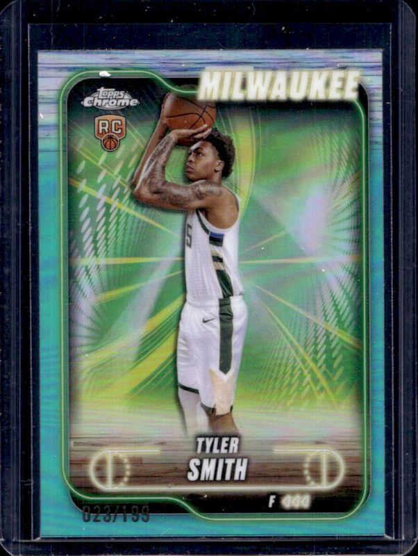 Tyler Smith 2024 Topps Chrome #196 Aqua Refractor /199 Rookie RAW