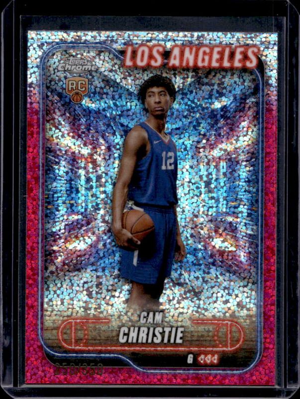 Cam Christie 2024 Topps Chrome #151 Magenta Speckle Refractor /350 Rookie RAW