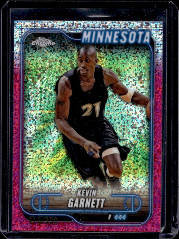 Kevin Garnett 2024 Topps Chrome #44 Magenta Speckle Refractor /350 RAW