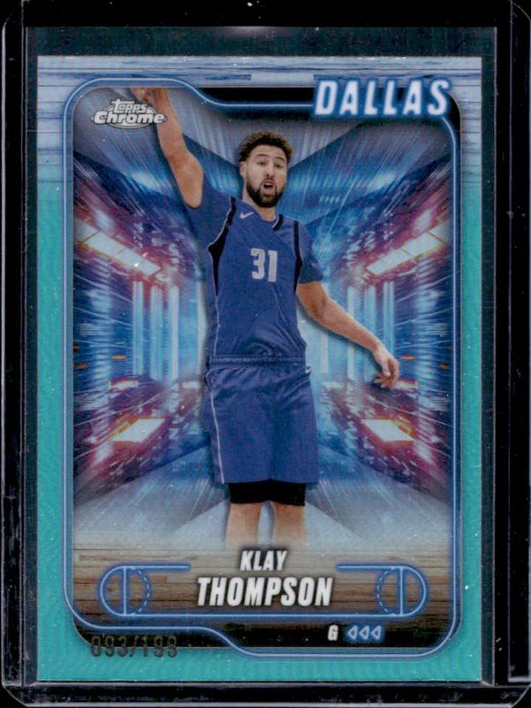 Klay Thompson 2024 Topps Chrome #178 Aqua Refractor /199 RAW
