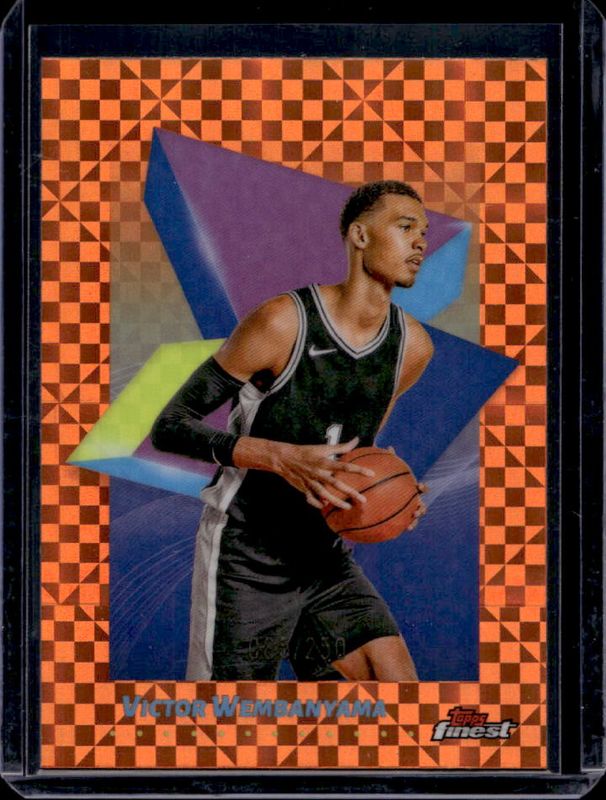 Victor Wembanyama 2024 Topps Finest #83 Base Common - Orange X