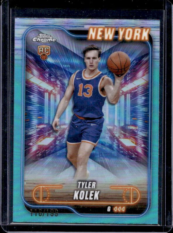 Tyler Kolek 2024 Topps Chrome #167 Aqua Refractor /199 Rookie RAW