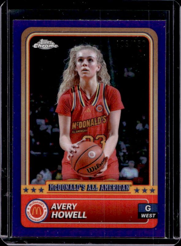 Avery Howell 2024 Topps Chrome McDonald's All-American #17 Purple Refractor /150 RAW