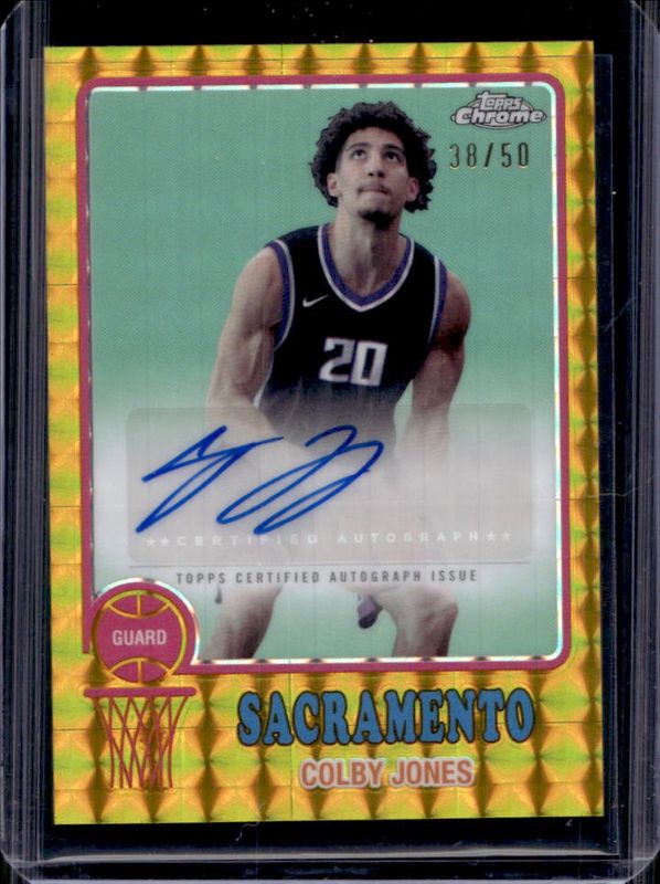 Colby Jones 2024 Topps Chrome #73TA-CJ 1973 Autographs - Gold Geometric Refractor /50 RAW