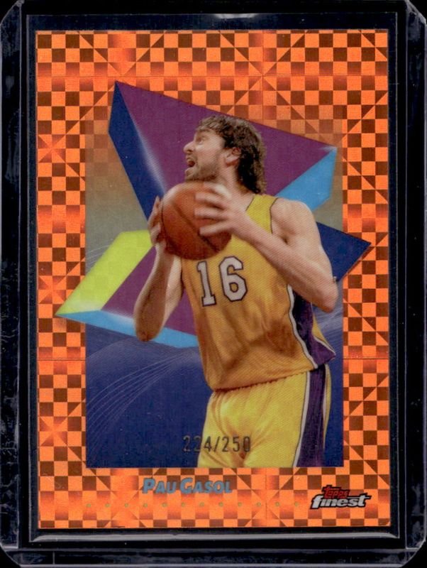 Pau Gasol 2024 Topps Finest #41 Base Common - Orange X-Fractor /250 RAW