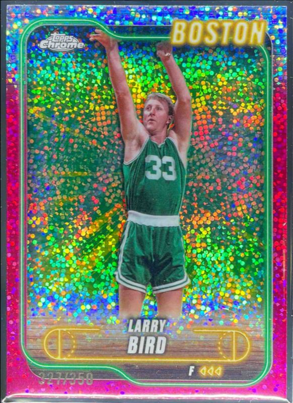 Larry Bird 2024 Topps Chrome #32 Magenta Speckle Refractor /350 RAW