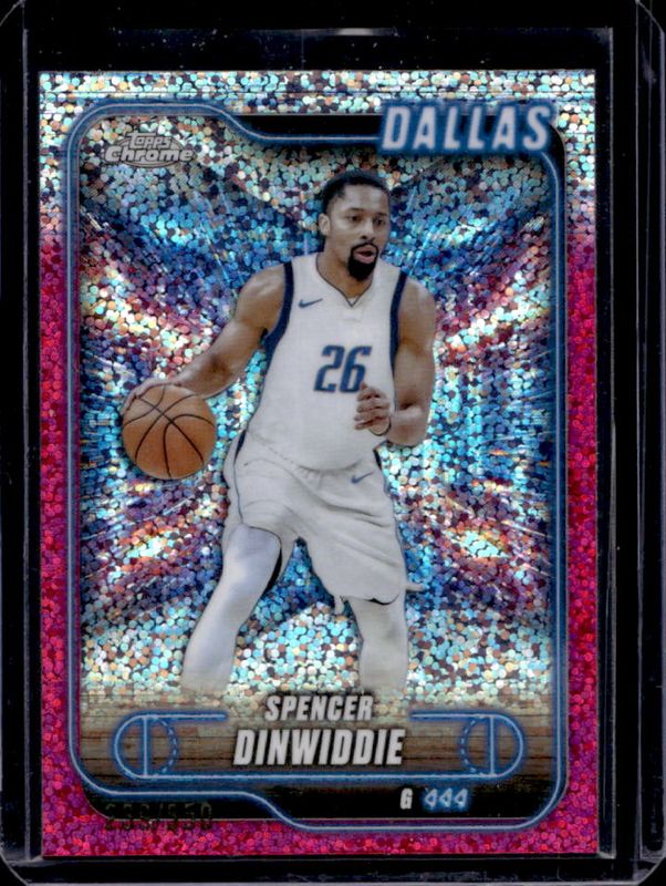 Spencer Dinwiddie 2024 Topps Chrome #175 Magenta Speckle Refractor /350 RAW