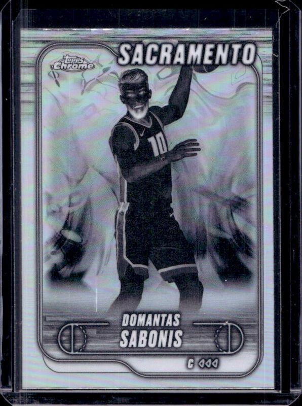 Domantas Sabonis 2024 Topps Chrome #153 Negative Refractor RAW