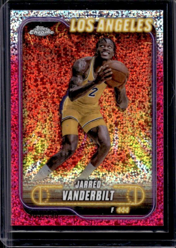 Jarred Vanderbilt 2024 Topps Chrome #27 Magenta Speckle Refractor /350 RAW