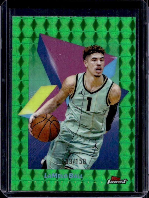 LaMelo Ball 2024 Topps Finest #13 Base Common - Purple Geometric Refractor /100 RAW
