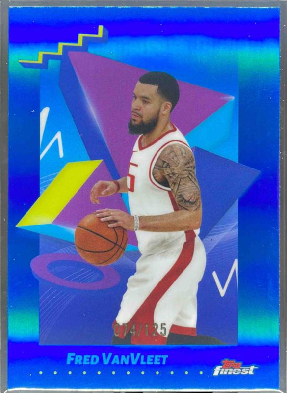 Fred VanVleet 2024 Topps Finest #129 Base Uncommon - Blue Refractor /125 RAW