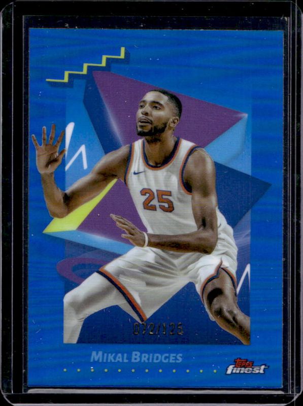 Mikal Bridges 2024 Topps Finest #162 Base Uncommon - Blue Refractor /125 RAW