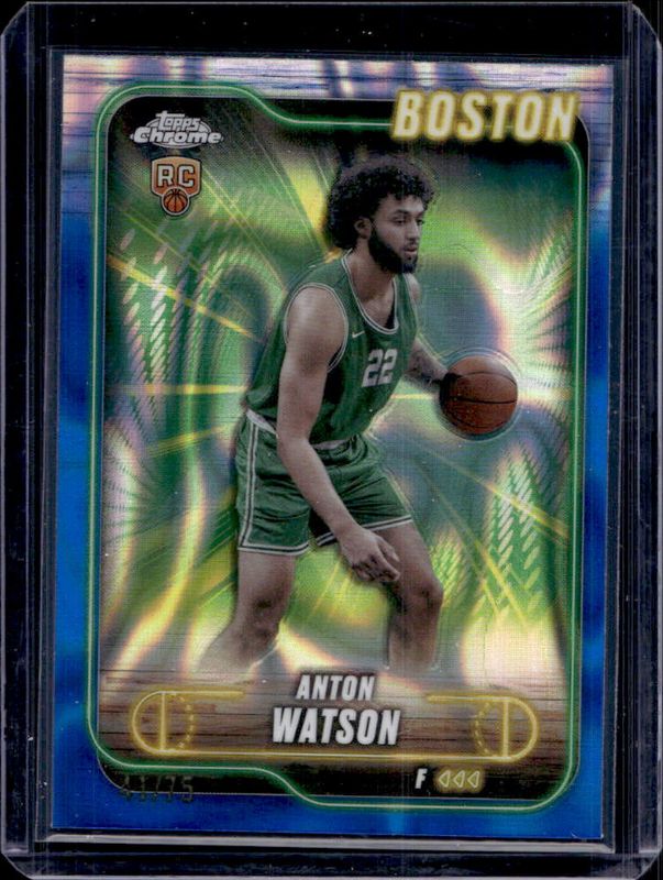 Anton Watson 2024 Topps Chrome #107 Blue Lava Refractor /75 RAW