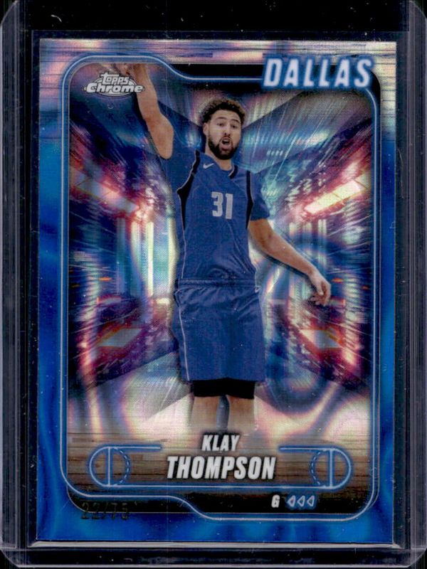 Klay Thompson 2024 Topps Chrome #178 Blue Lava Refractor /75 RAW
