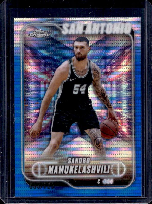 Sandro Mamukelashvili 2024 Topps Chrome #186 Blue Sonar Refractor /125 RAW