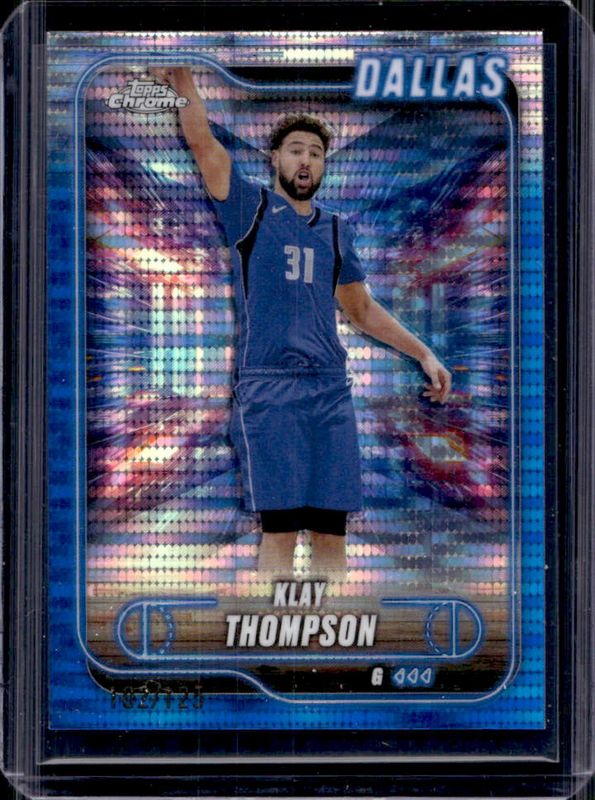 Klay Thompson 2024 Topps Chrome #178 Blue Sonar Refractor /125 RAW