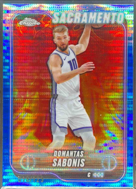 Domantas Sabonis 2024 Topps Chrome #153 Blue Sonar Refractor /125 RAW