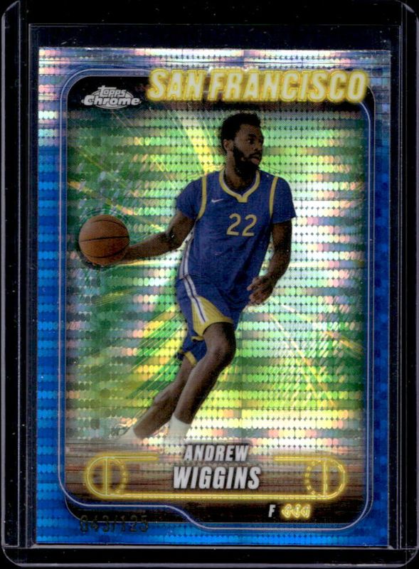 Andrew Wiggins 2024 Topps Chrome #155 Blue Sonar Refractor /125 RAW