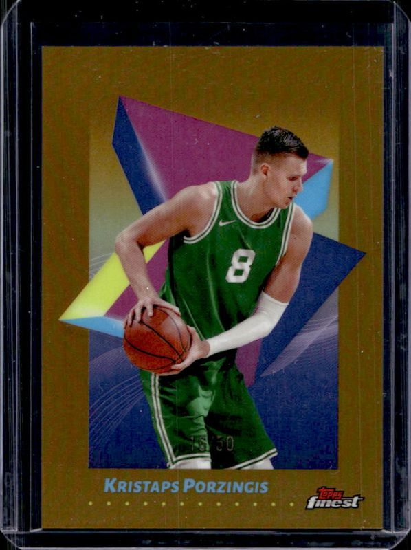 Kristaps Porzingis 2024 Topps Finest #5 Base Common - Gold Refractor /50 RAW