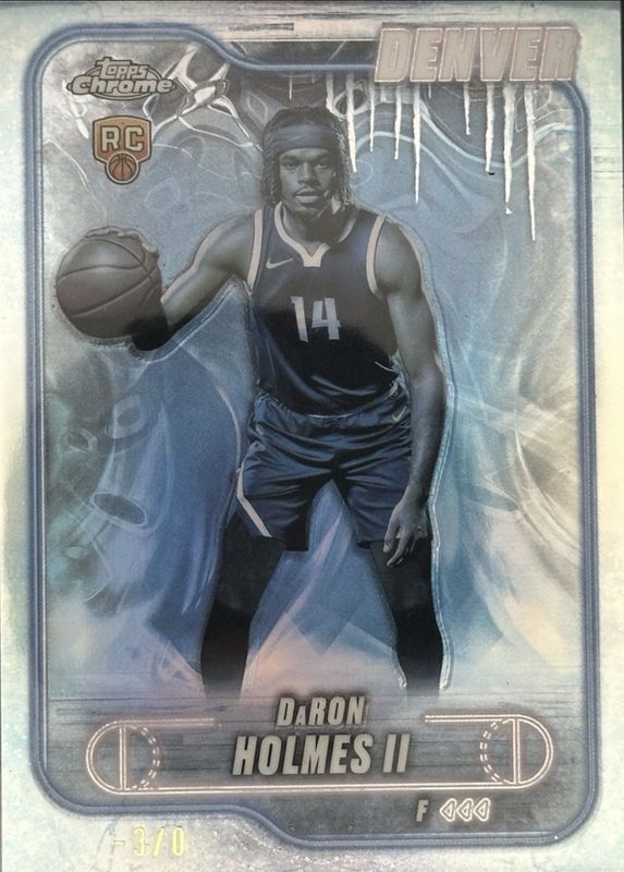 DaRon Holmes II 2024 Topps Chrome #195 Frozenfractor /5 Rookie RAW