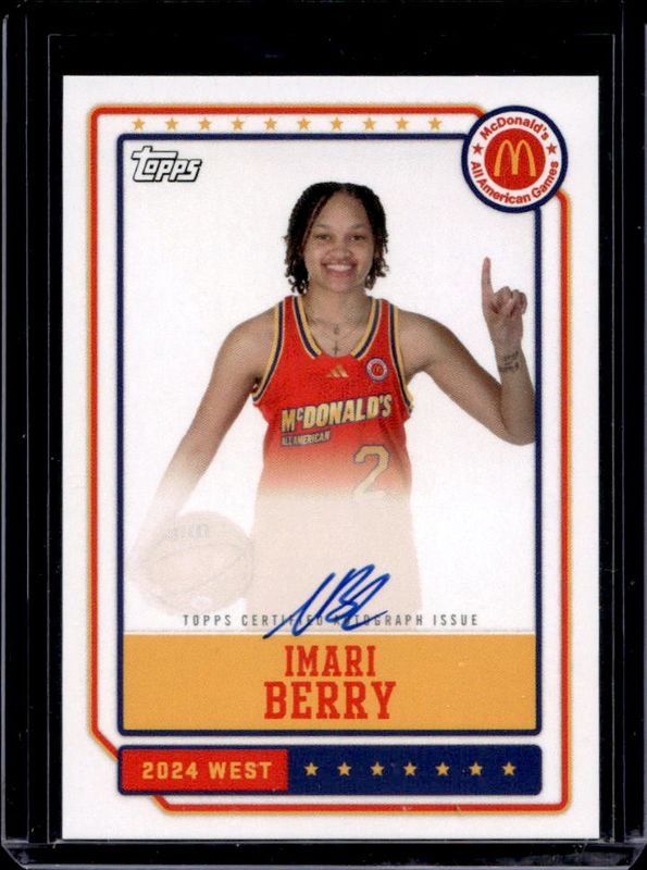 Imari Berry 2024 Topps Chrome McDonald's All-American #EA-IB Event Autographs RAW
