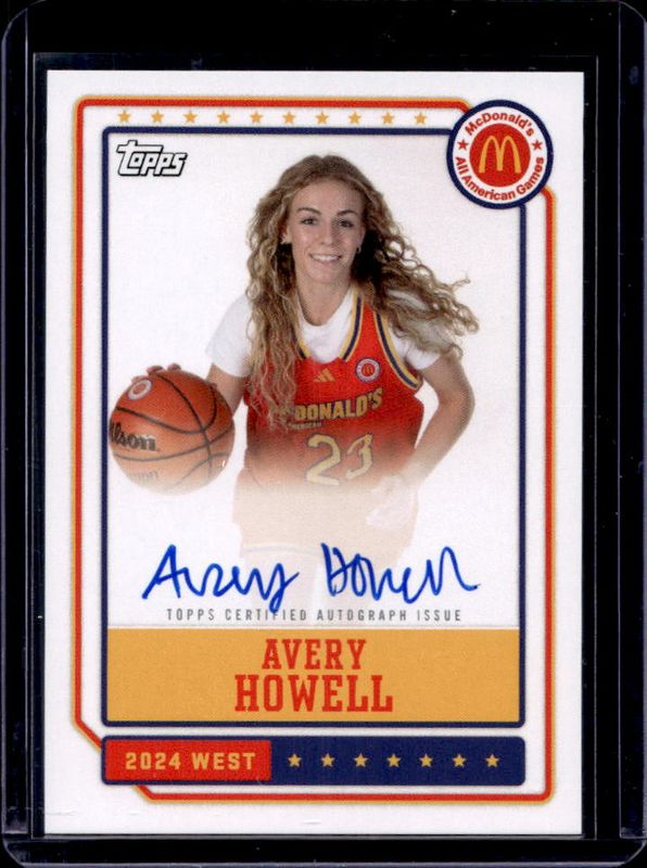 Avery Howell 2024 Topps Chrome McDonald's All-American #EA-AH Event Autographs RAW