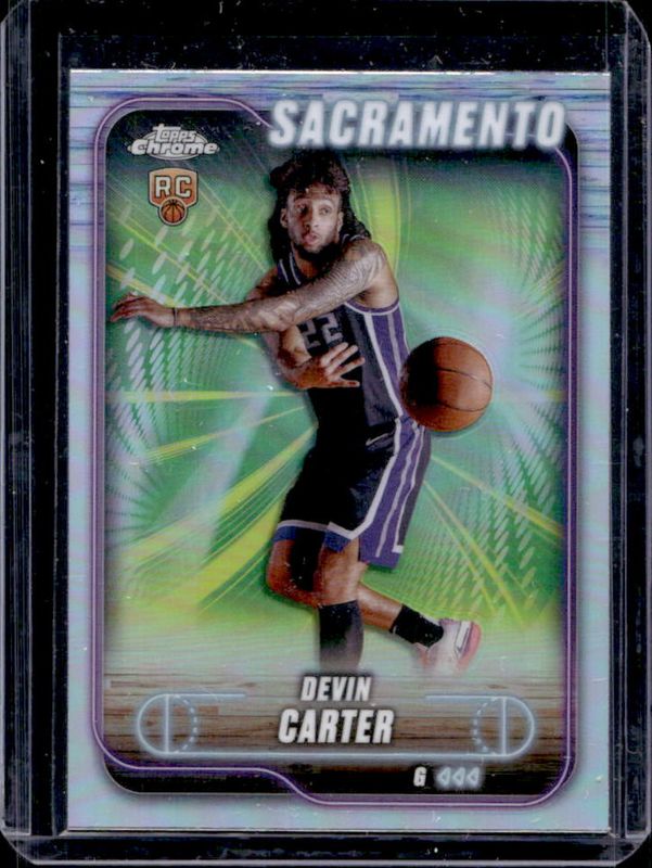 Devin Carter 2024 Topps Chrome #134 Refractor Rookie RAW