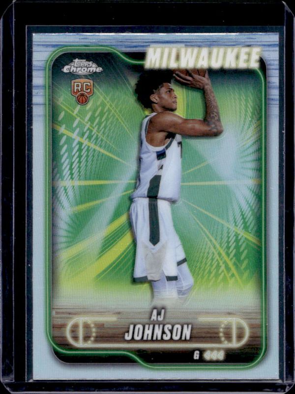 AJ Johnson 2024 Topps Chrome #145 Refractor Rookie RAW