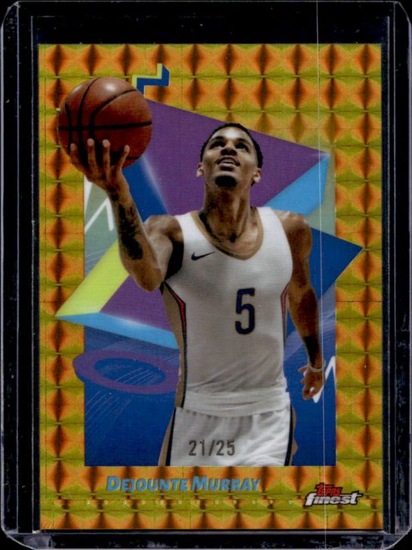 Dejounte Murray 2024 Topps Finest #156 Base Uncommon - Gold Geometric Refractor /25 RAW