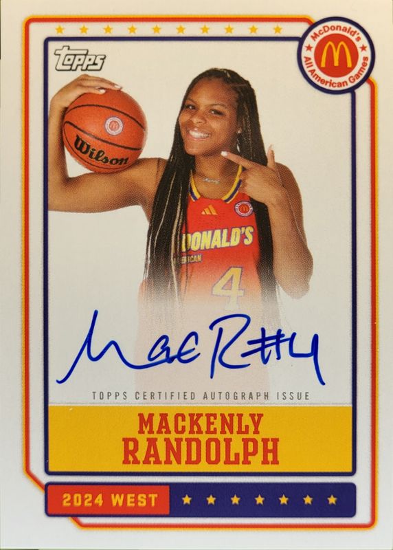 Mackenly Randolph 2024 Topps Chrome McDonald's All-American #EA-MR Event Autographs RAW