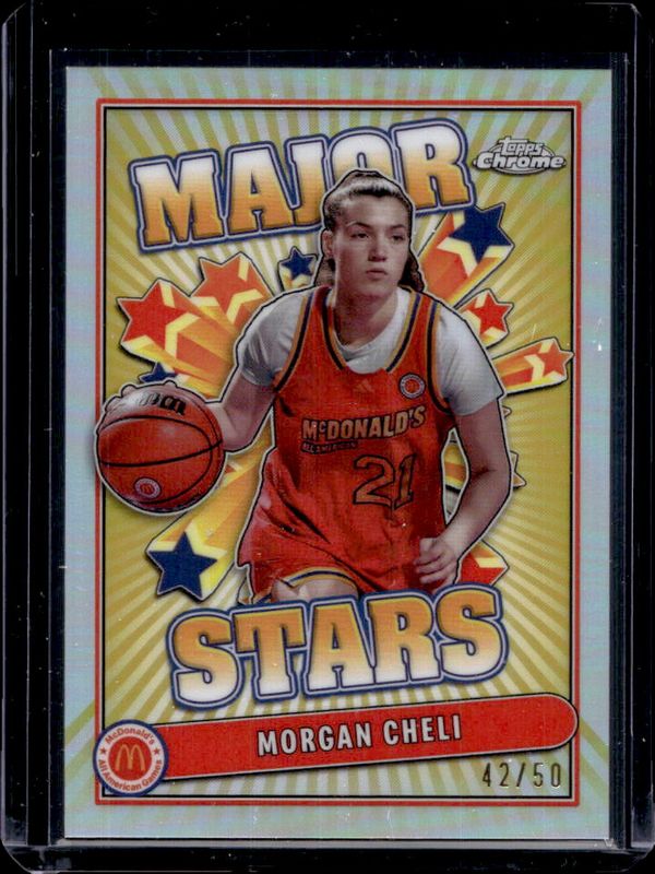 Morgan Cheli 2024 Topps Chrome McDonald's All-American #SES-MOC Major Stars - Gold Refractor /50 RAW