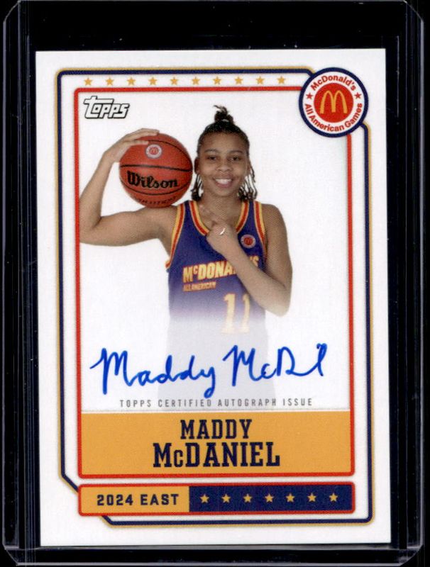 Maddy McDaniel 2024 Topps Chrome McDonald's All-American #EA-MM Event Autographs RAW