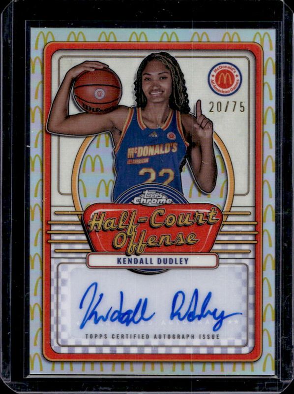 Kendall Dudley 2024 Topps Chrome McDonald's All-American #IML-KEN Half-Court Signatures - McDonald's Logo Refractor /75 RAW