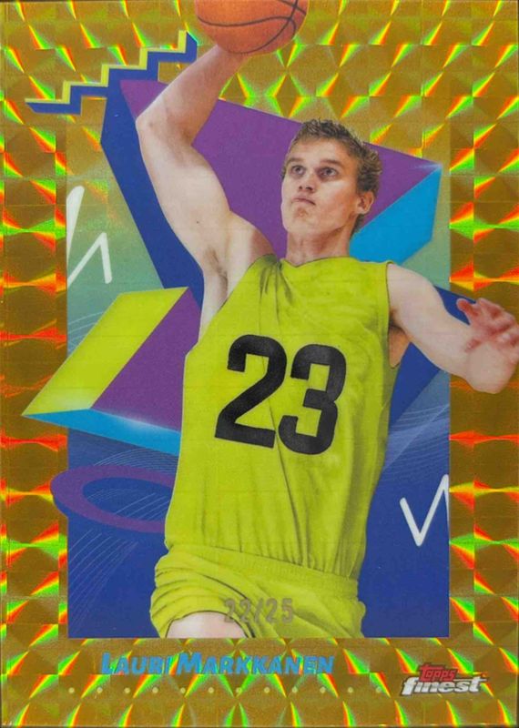 Lauri Markkanen 2024 Topps Finest #193 Base Uncommon - Gold Geometric Refractor /25 RAW