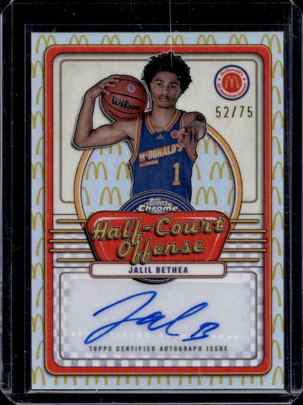 Jalil Bethea 2024 Topps Chrome McDonald's All-American #IML-JAB Half-Court Signatures - McDonald's Logo Refractor /75 RAW