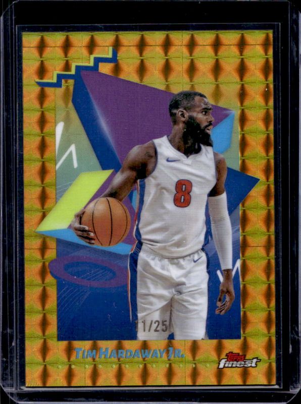 Tim Hardaway 2024 Topps Finest #125 Base Uncommon - Gold Geometric Refractor /25 RAW