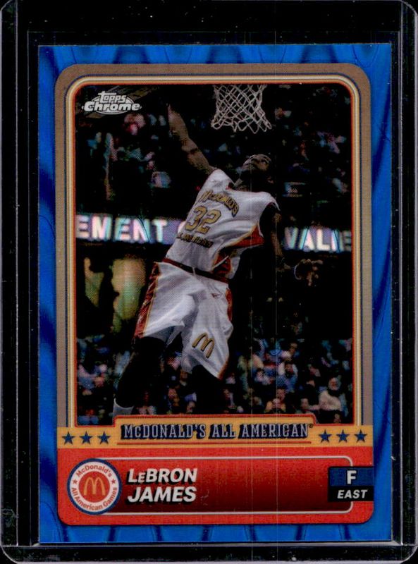 LeBron James 2024 Topps Chrome McDonald's All-American #50 Blue RayWave Refractor RAW
