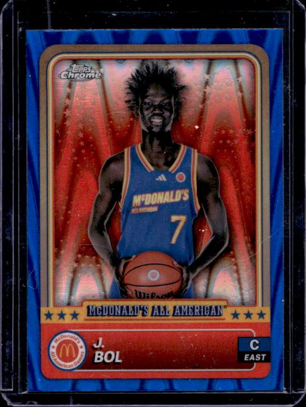 J Bol 2024 Topps Chrome McDonald's All-American #76 Blue RayWave Refractor RAW