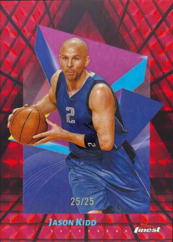 Jason Kidd 2024 Topps Finest #23 Base Common - Red Black Geometric Refractor /25 RAW