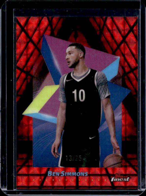Ben Simmons 2024 Topps Finest #10 Base Common - Red Black Geometric Refractor /25 RAW