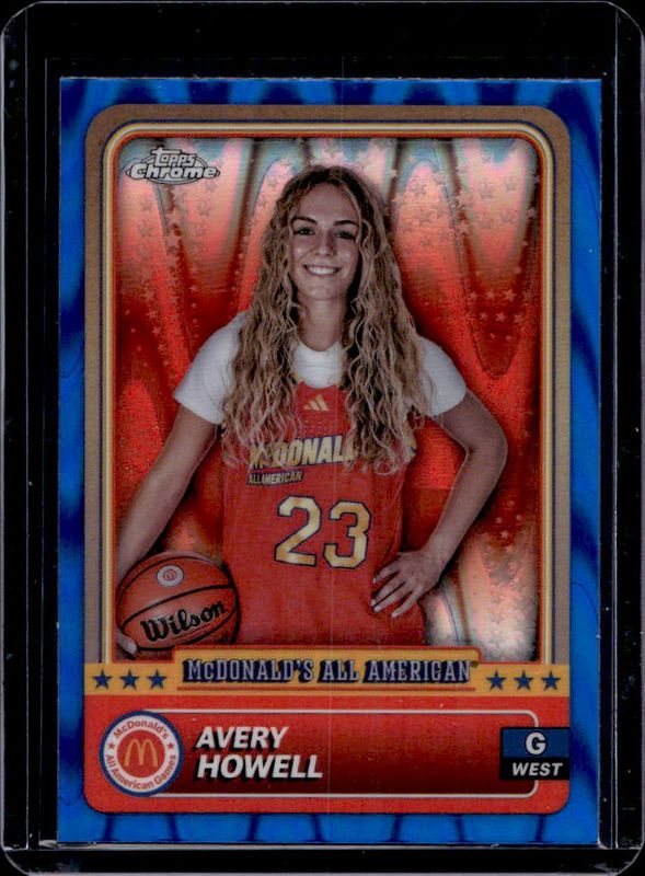 Avery Howell 2024 Topps Chrome McDonald's All-American #67 Blue RayWave Refractor RAW