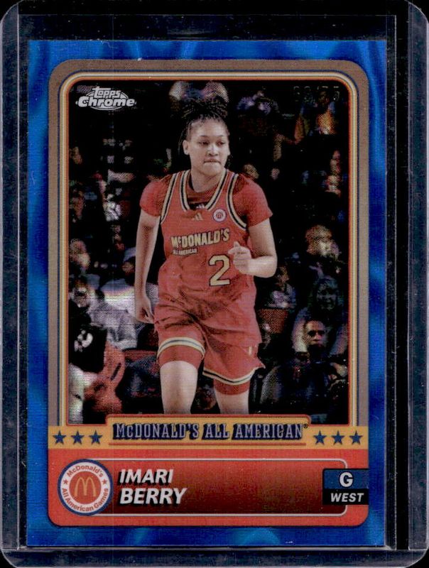 Imari Berry 2024 Topps Chrome McDonald's All-American #13 Blue RayWave Refractor RAW